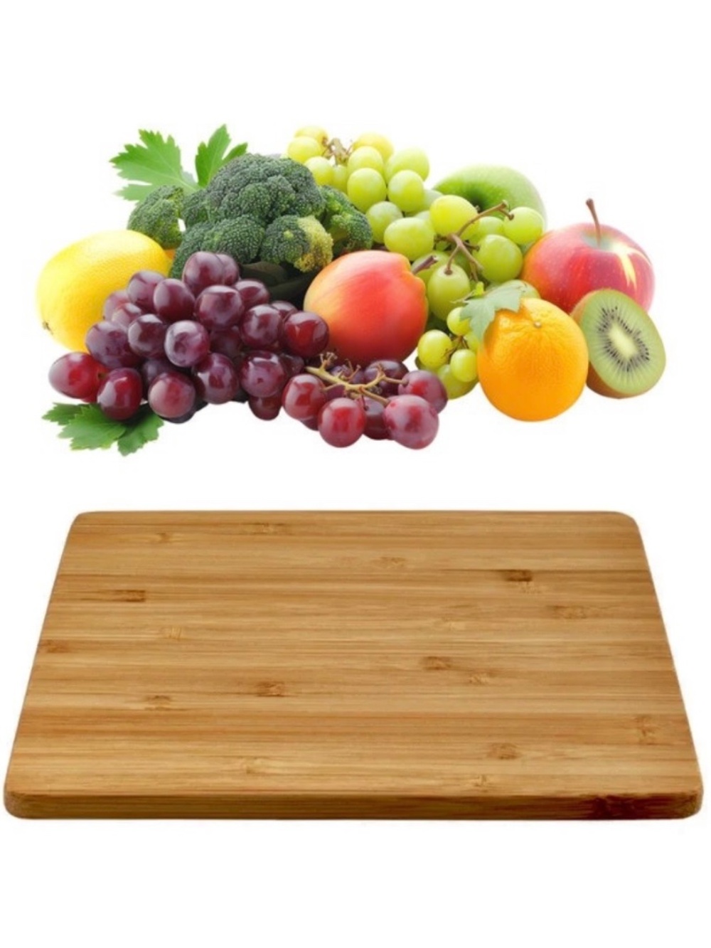 Bamboo Fruit & Vegetable Cutting Board Eco-Friendly Kitchen Serving Tray 8.75x6